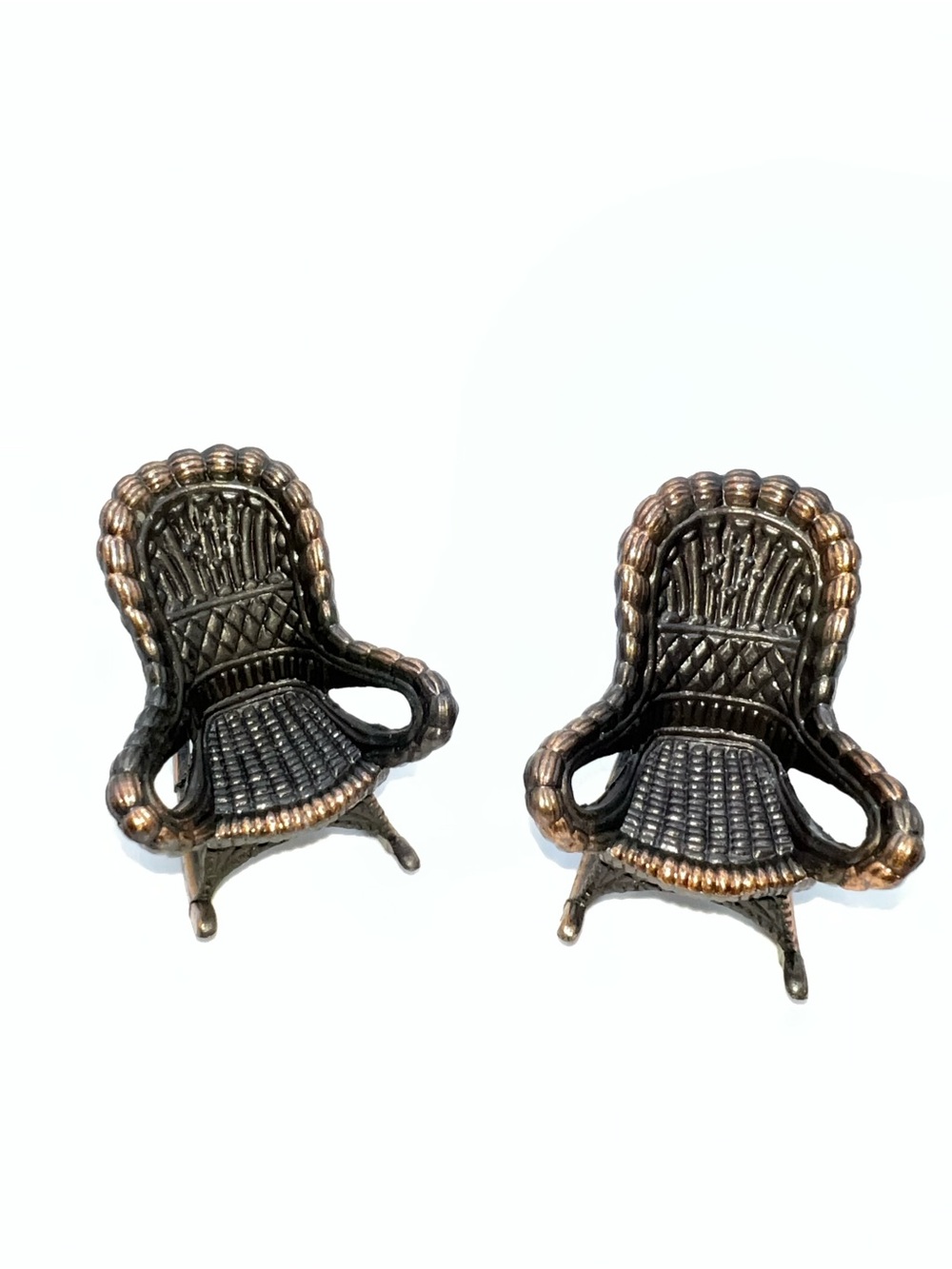 Set of Miniature die-cast wicker chairs from Durham Industries